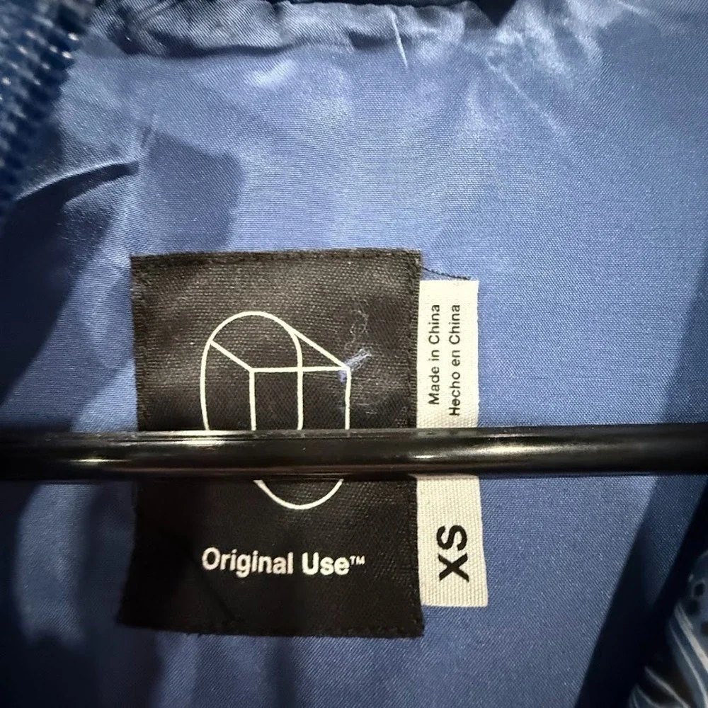 Original Use Windbreaker Jacket‎ Mens XS Blue Paisley Hooded Full Zip